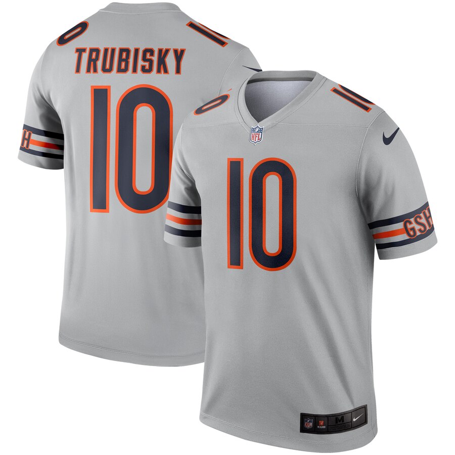 Men Chicago Bears #10 Trubisky Grey Nike Limited NFL Jerseys->chicago bears->NFL Jersey